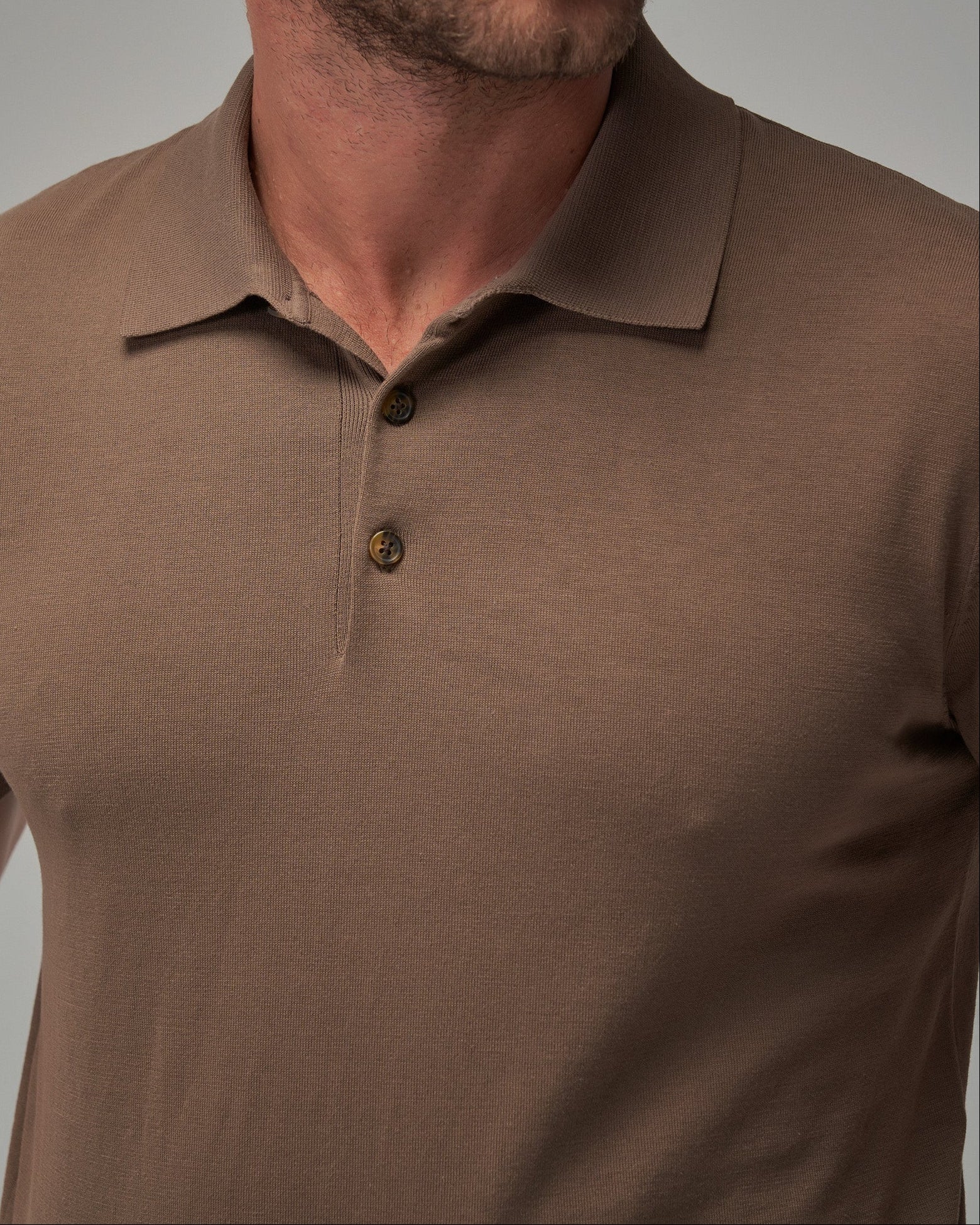 Men's Soft Knit Polo Shirt – Mocha | 100% Cotton – Brent Wilson