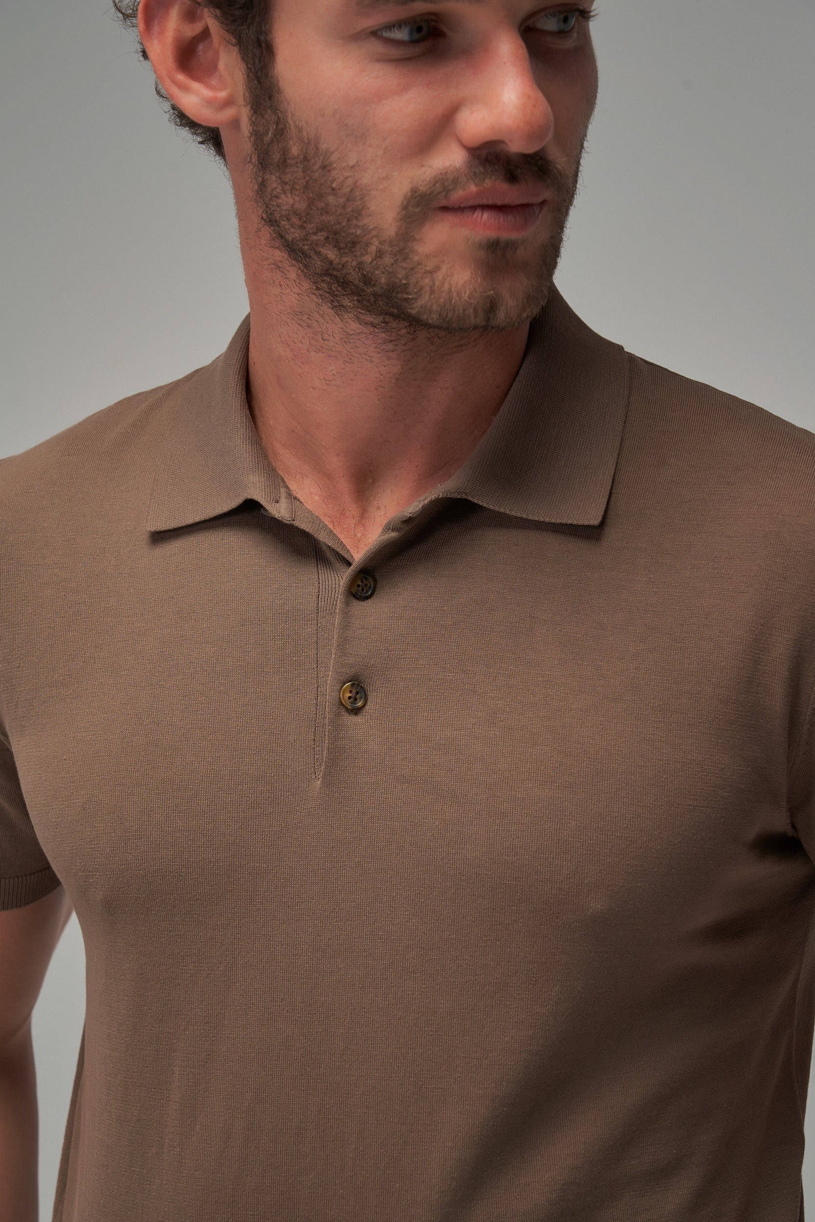 Knit Polo - Mocha - Brent Wilson