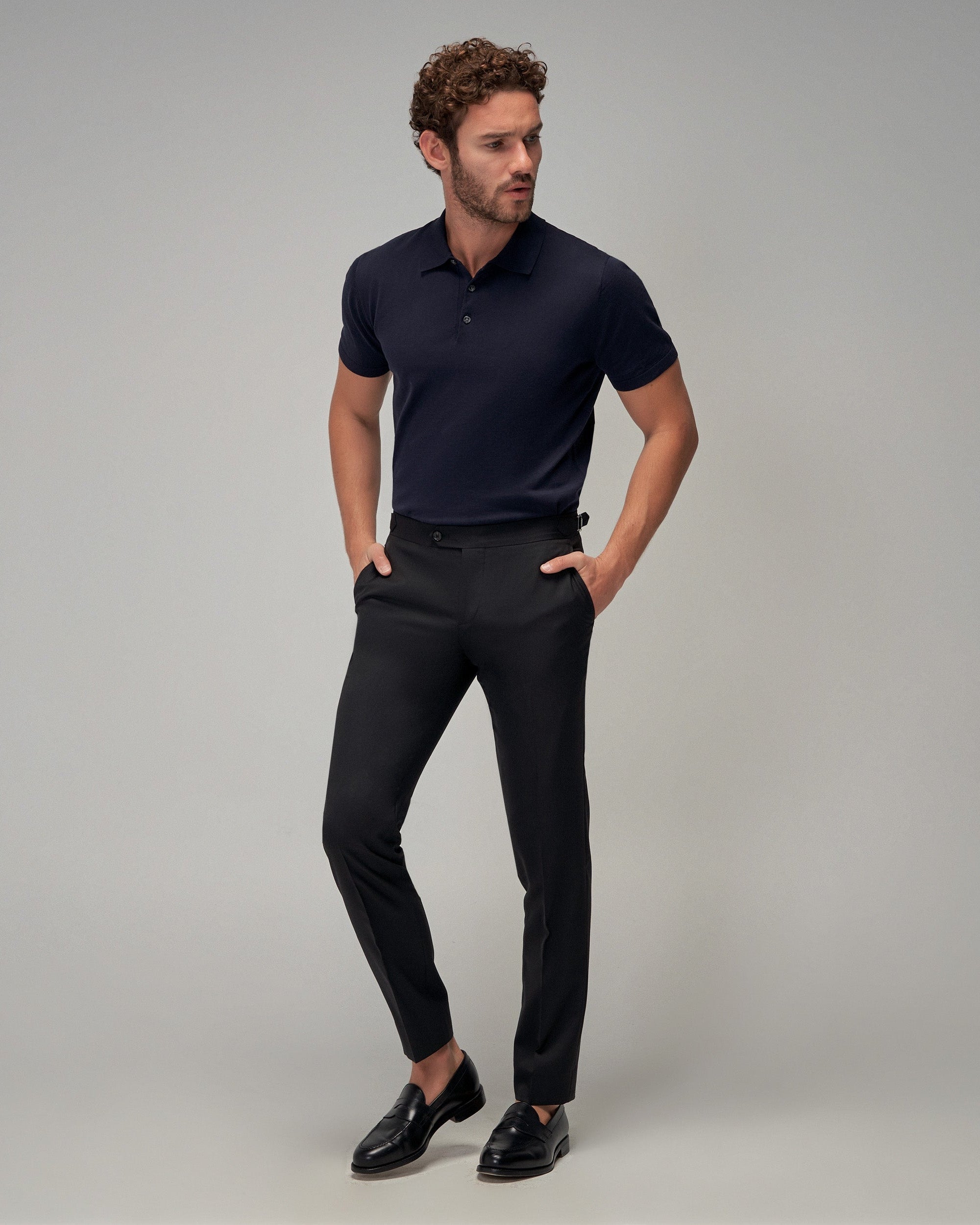 Men's Soft Knit Polo Shirt – Navy | 100% Cotton – Brent Wilson