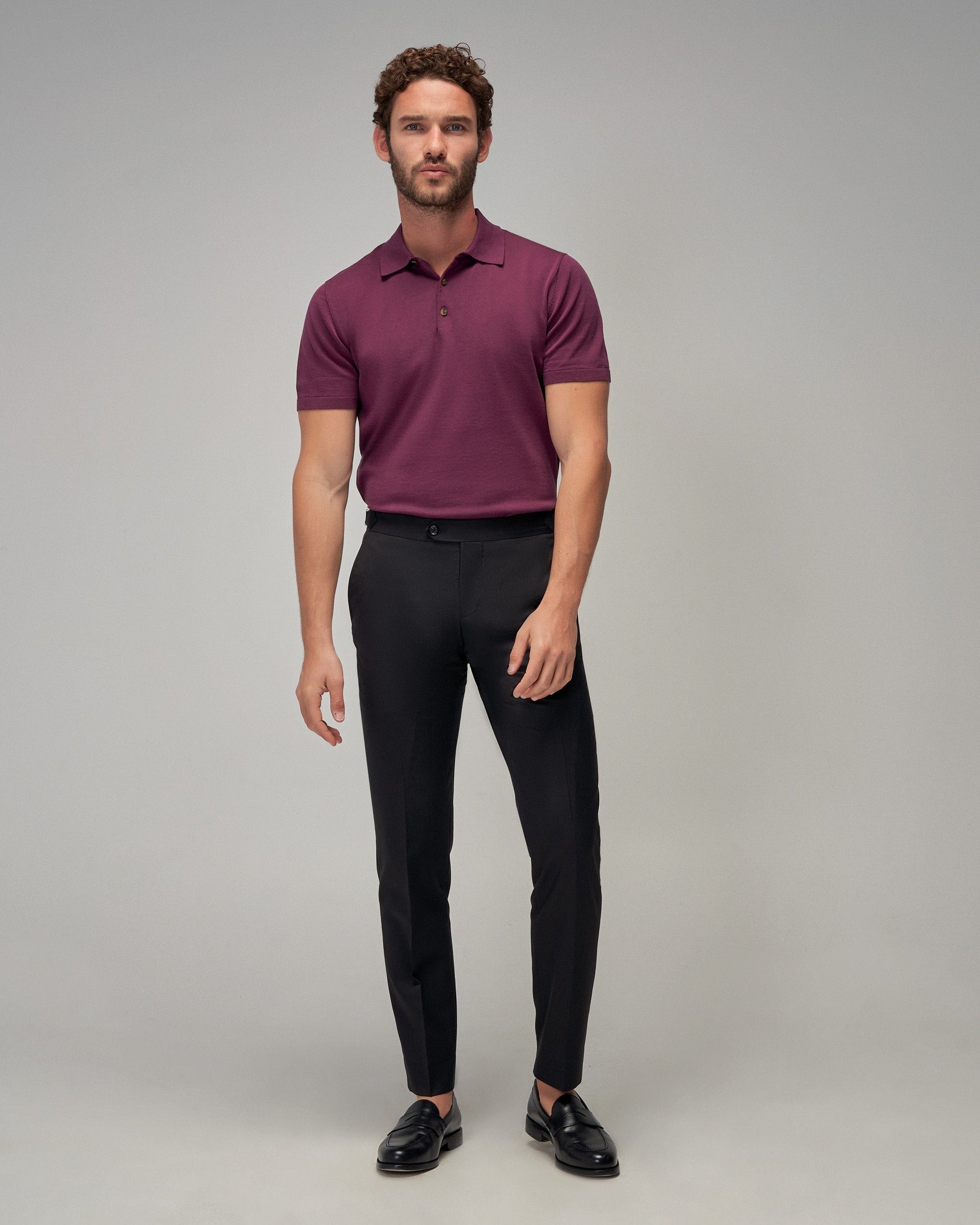 Knit Polo - Plum - Brent Wilson