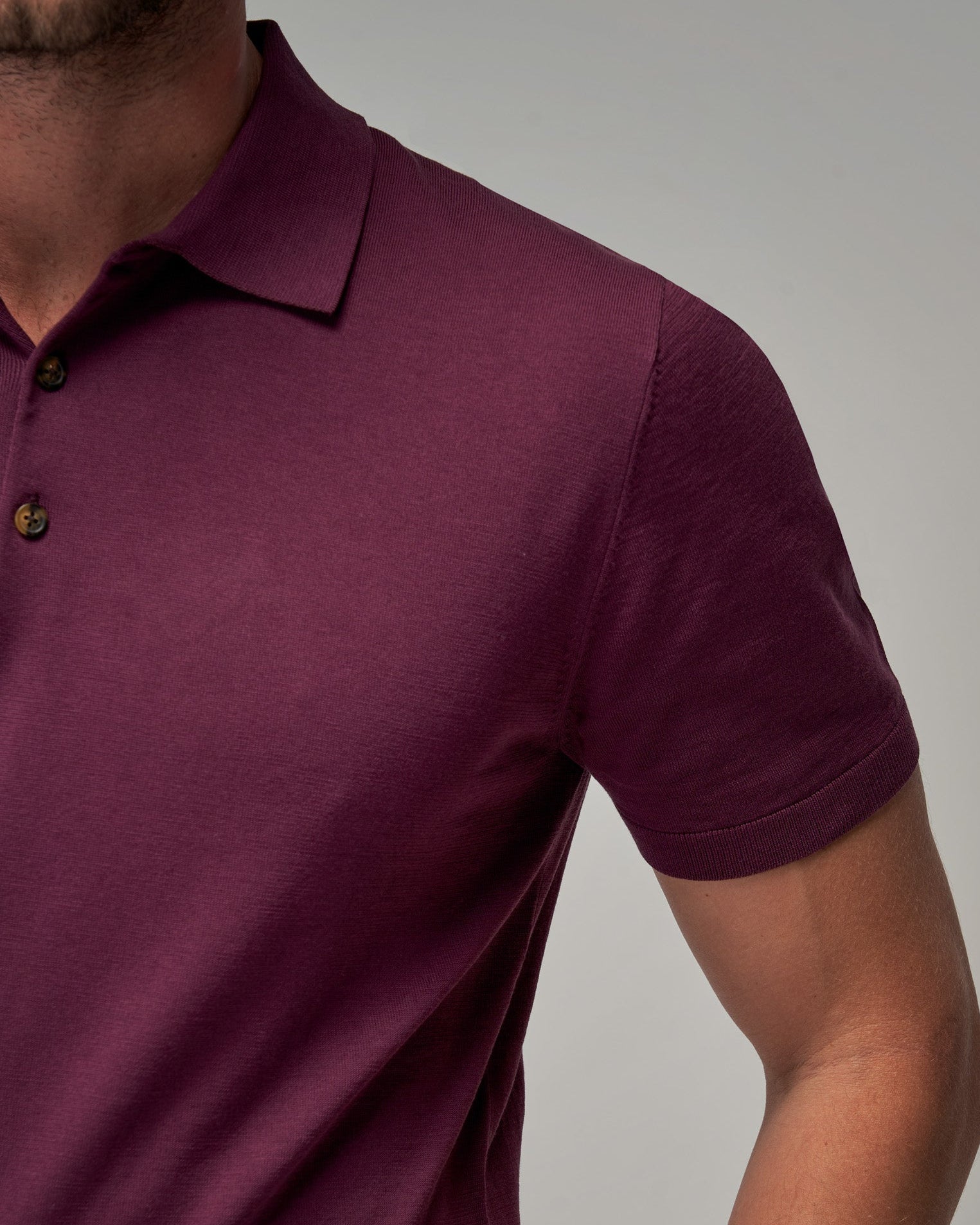Knit Polo - Plum - Brent Wilson
