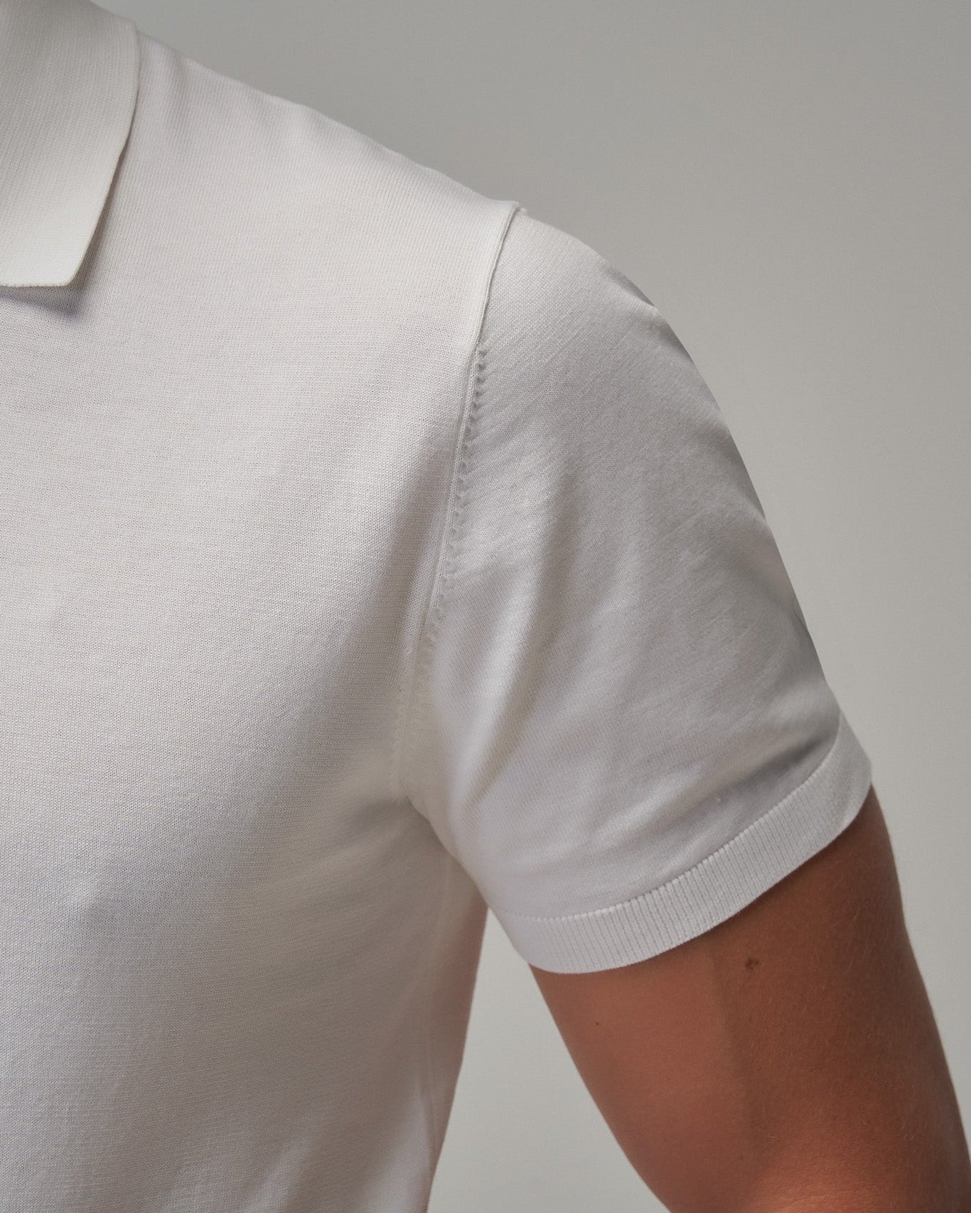 Knit Polo - White - Brent Wilson