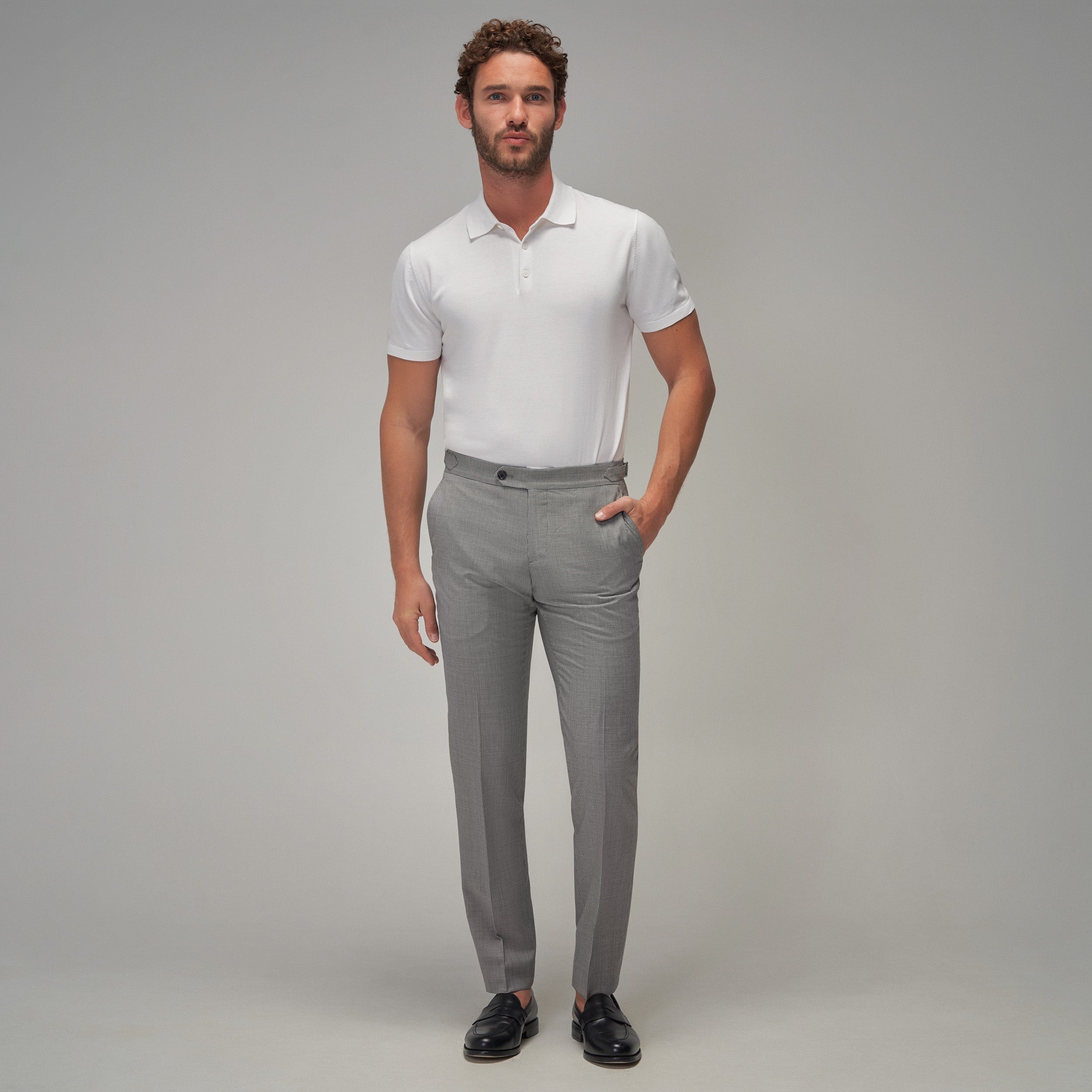 Knit Polo - White - Brent Wilson