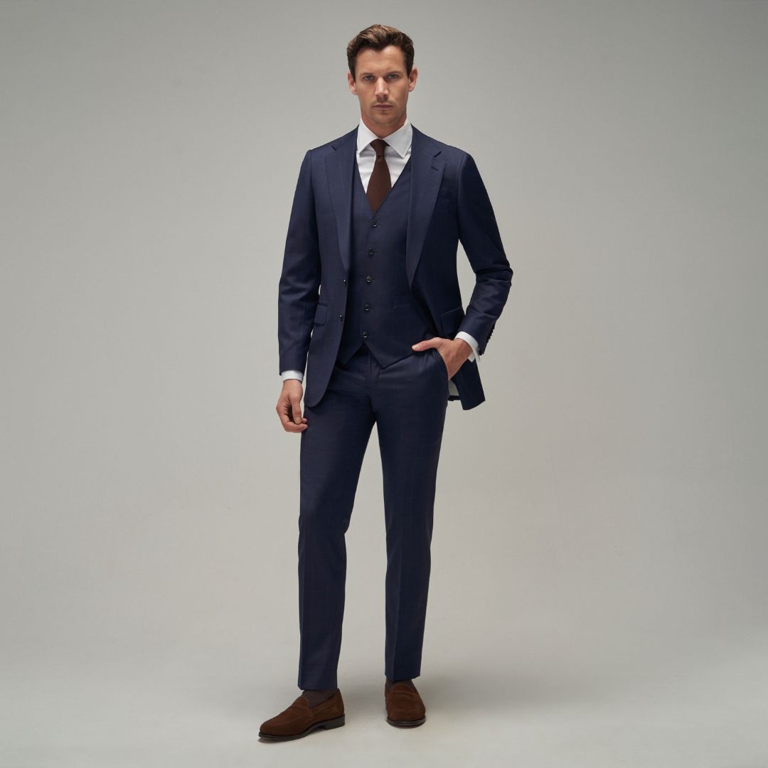 Navy / Blue Check Suit - Brent Wilson