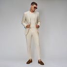 Oatmeal Linen Blend Suit - Brent Wilson