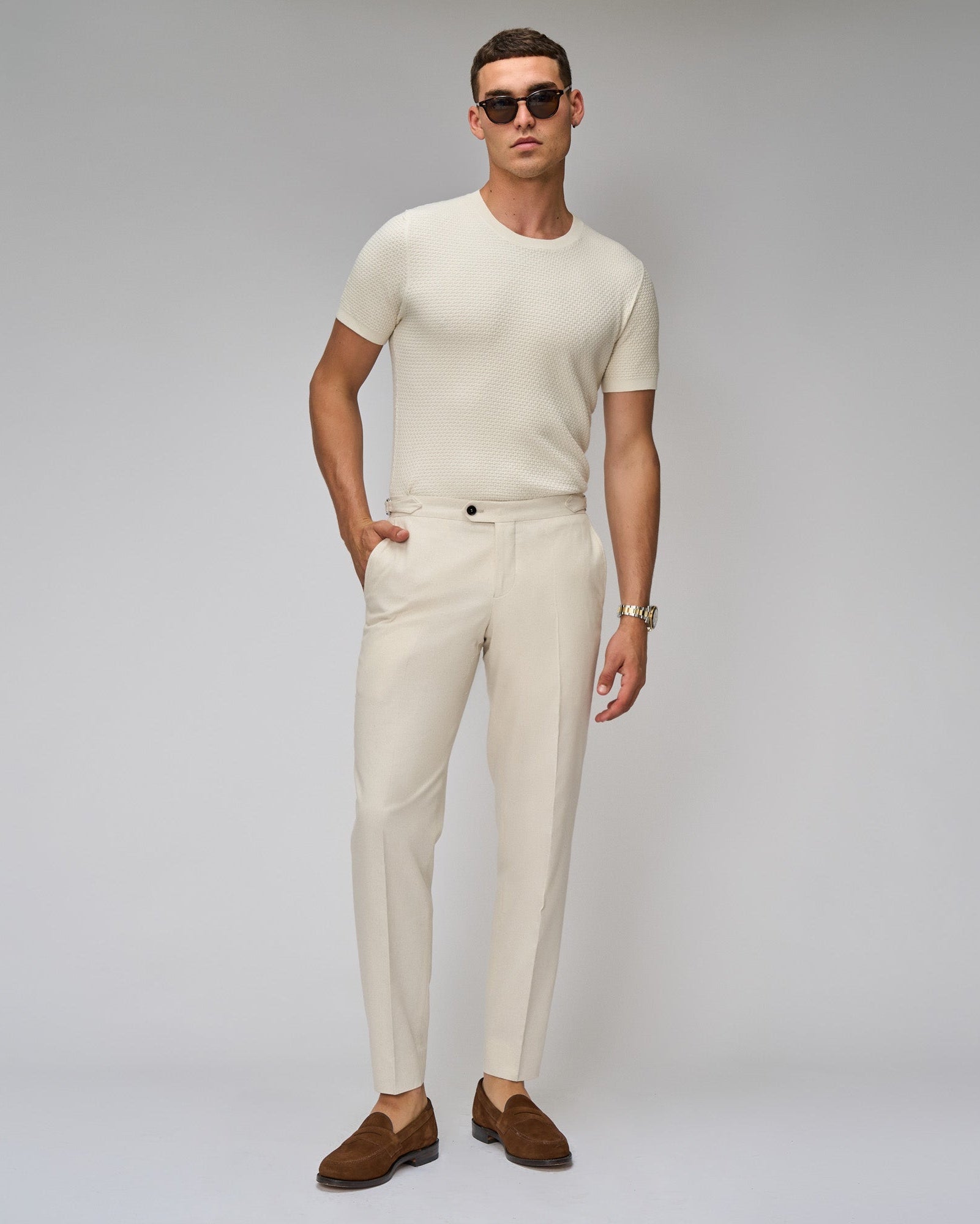 Oatmeal Linen Blend Suit - Brent Wilson