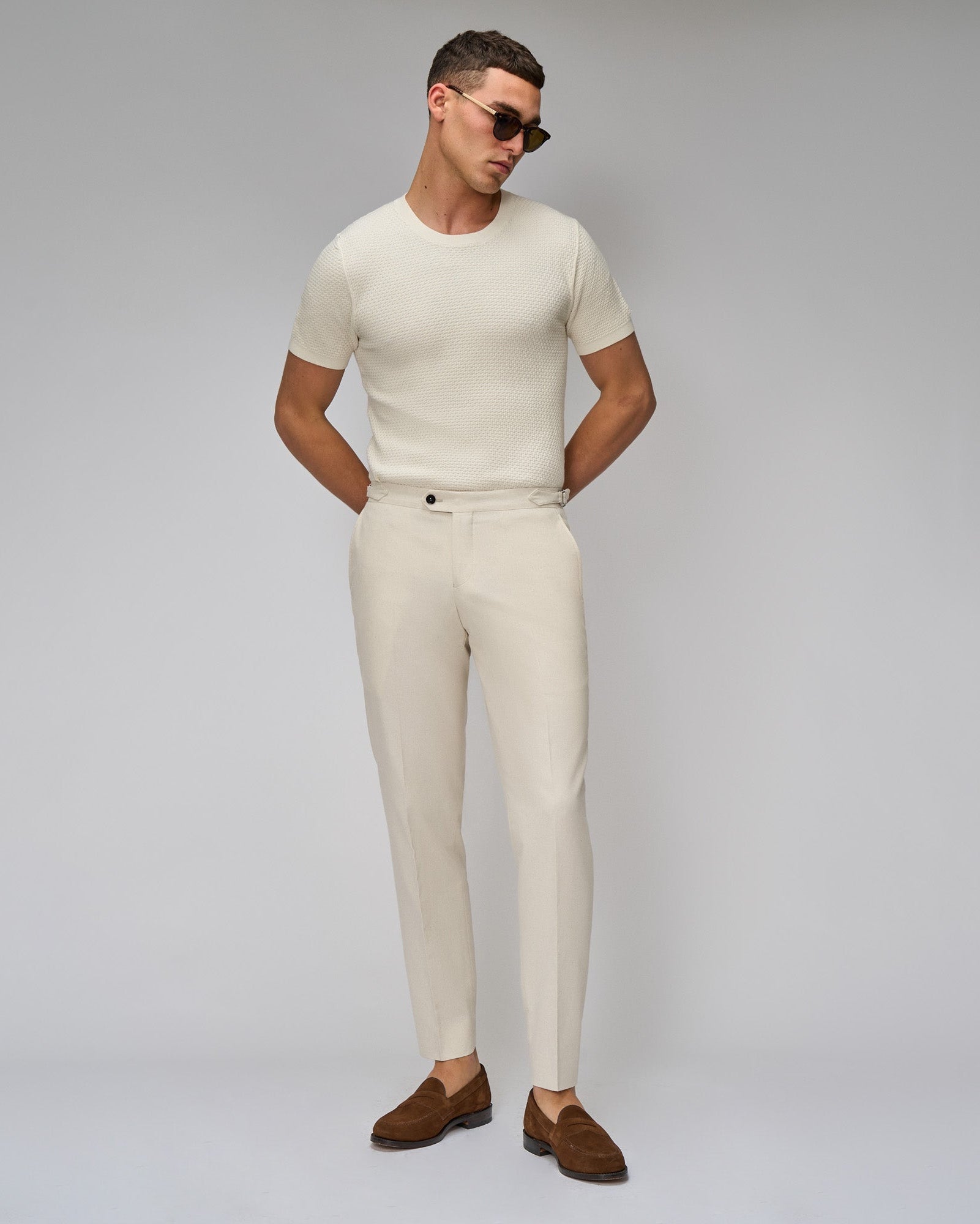 Oatmeal Linen Blend Suit - Brent Wilson
