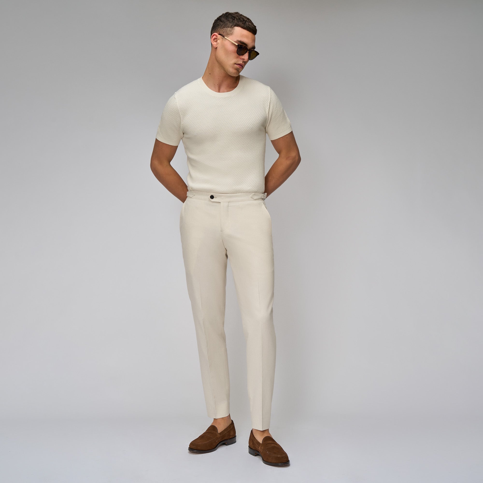 Oatmeal Linen Blend Suit - Brent Wilson