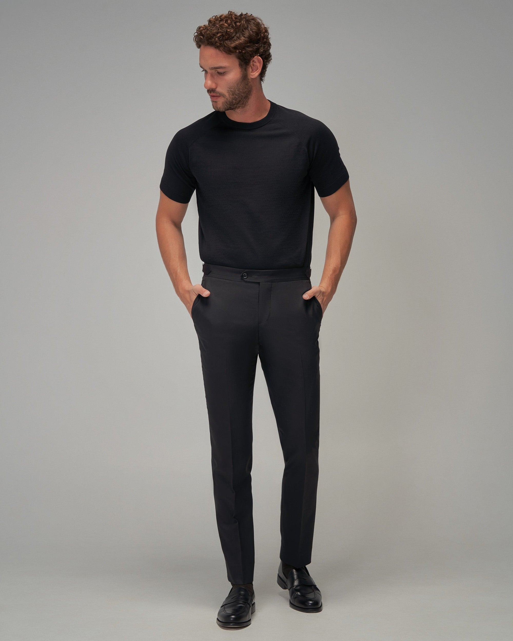 Men's Soft Knit Raglan Sleeve T-Shirt – Black | 100% Cotton