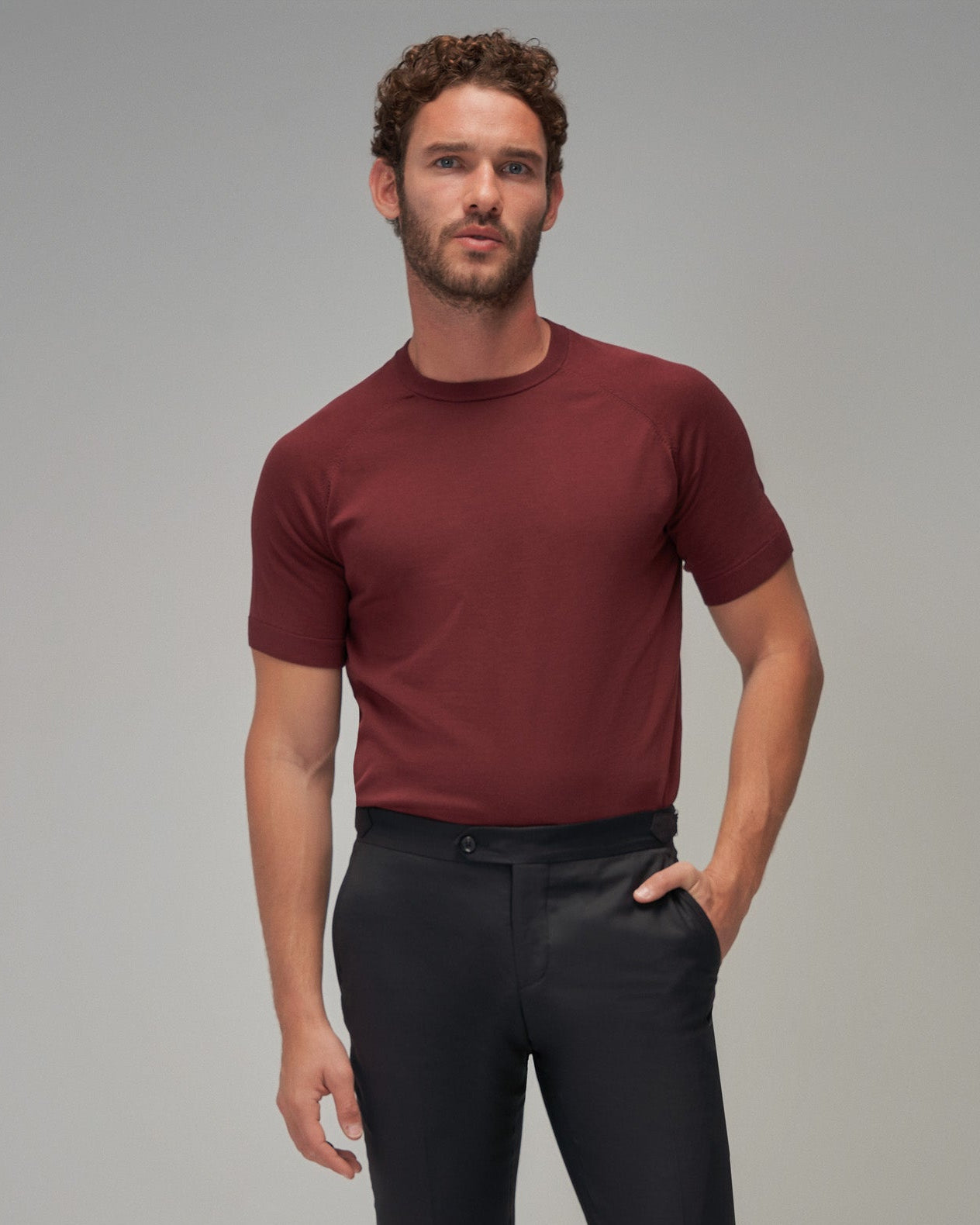 Raglan Sleeve T-Shirt - Burgundy - Brent Wilson