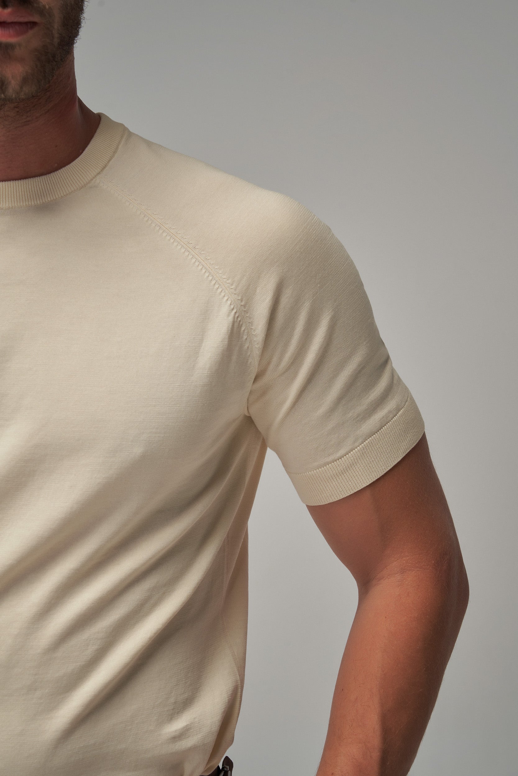 Raglan Sleeve T-Shirt - Cream - Brent Wilson
