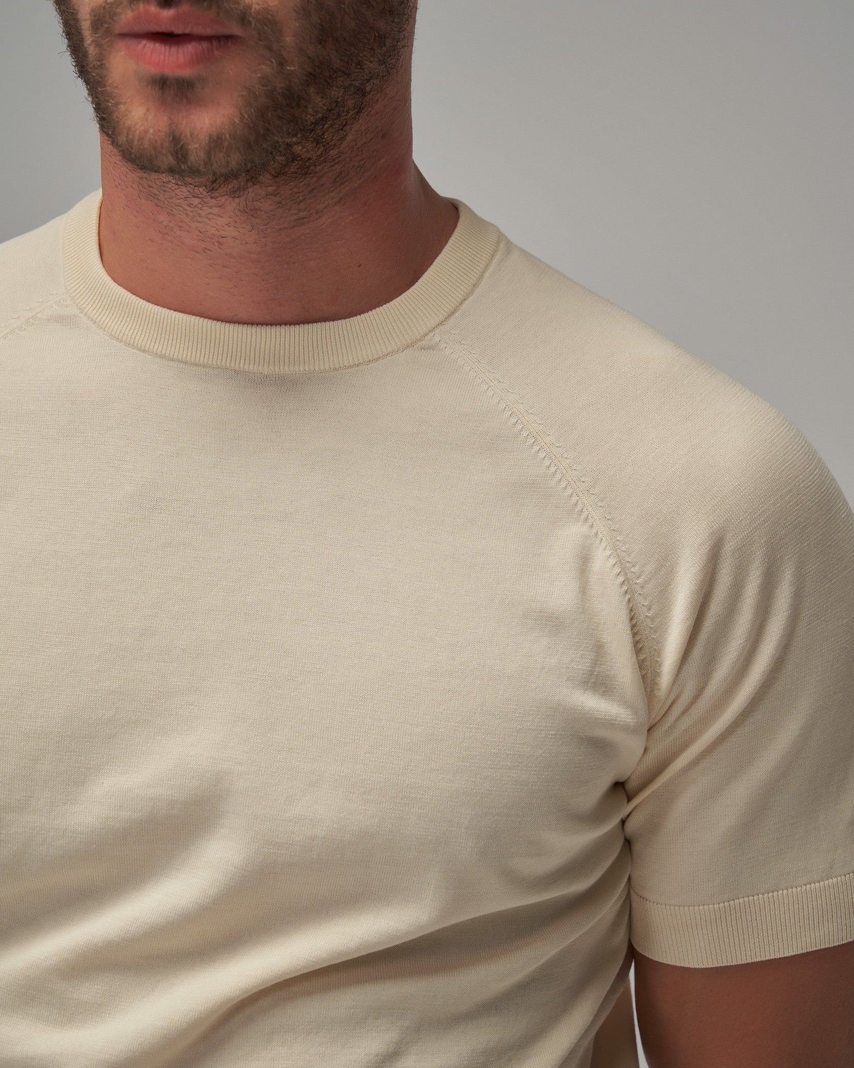 Raglan Sleeve T-Shirt - Cream - Brent Wilson